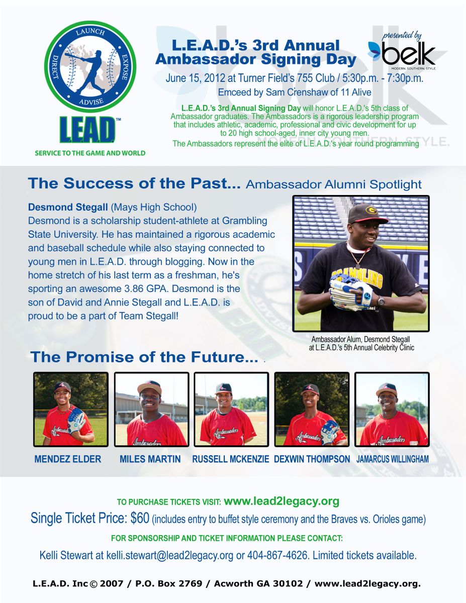 L.E.A.D.'s 3rd Annual Ambassador Signing Day @ Turner Field